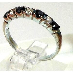 Elegant Vintage Sterling Silver Ring Green Emerald CZ Simulated Diamond - Size 6